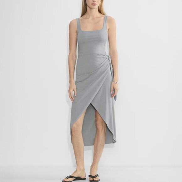 Aritzia Wilfred Saturn Midi Dress in Moon Dust Grey Size XS - Picture 1 of 6